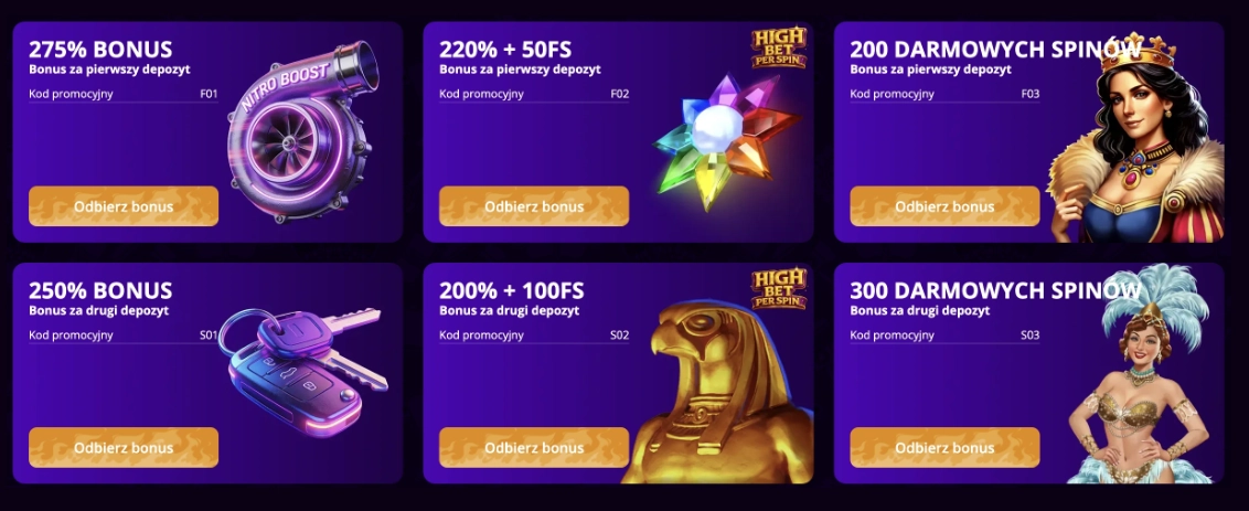 Opcje gry w F1 Casino